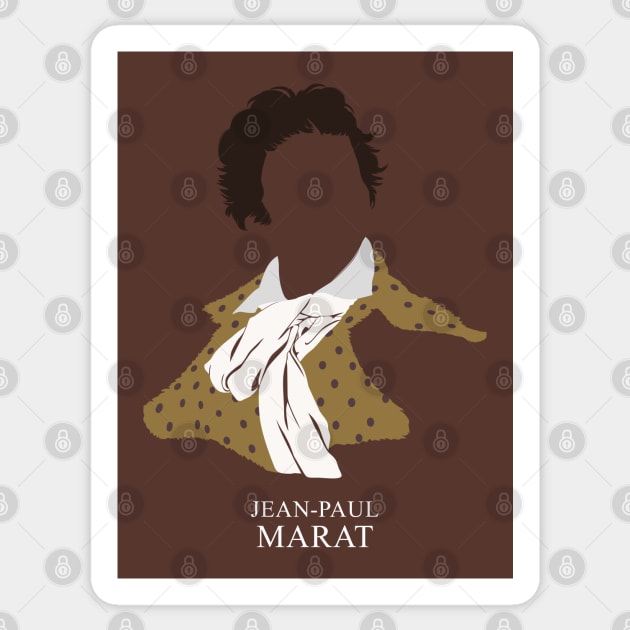 Jean-Paul Marat - Minimalist Portrait Sticker by Wahyu Aji Sadewa